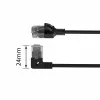 ACT Black 3 m U/UTP CAT6A LSZH plonas pataisos kabelis su RJ45 jungtimis 90° kairėn kampu