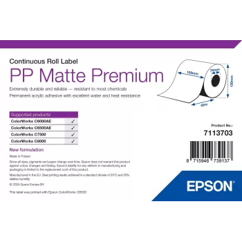 Epson 7113703 etikečių rulonas baltas polipropilenas lipnus