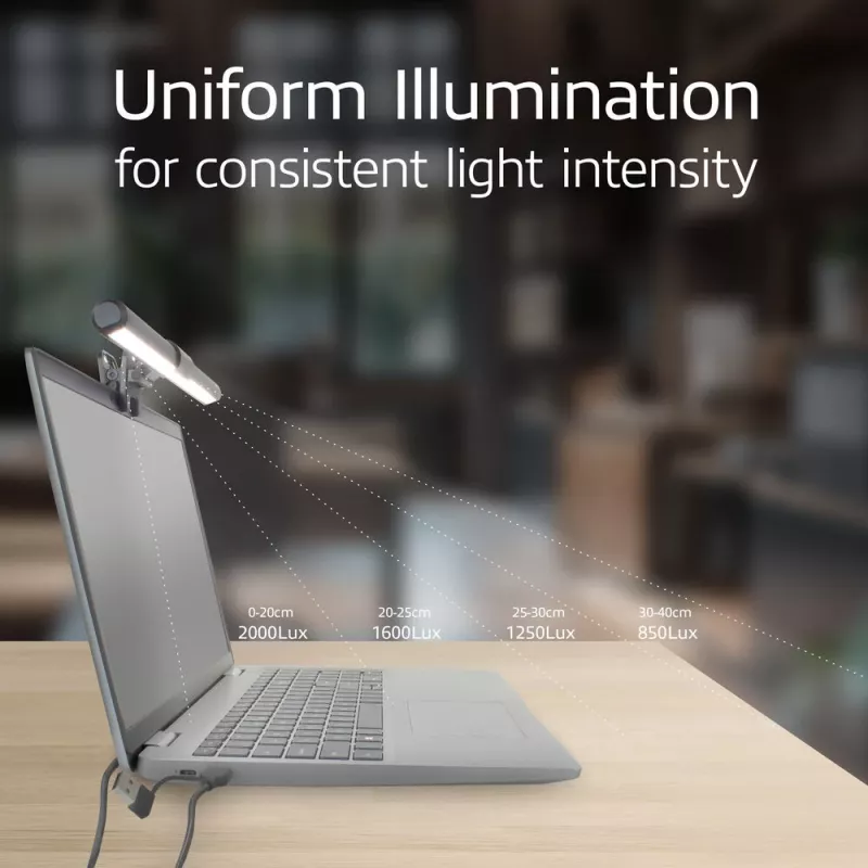 Lempa LED prisegama nešiojamam kompiuteriui ACT AC8050, reguliuojama, USB maitinimas