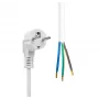 Microconnect MC-PE003SCHW-OE maitinimo laidas Schuko į atvirus galus, 3 m, baltas