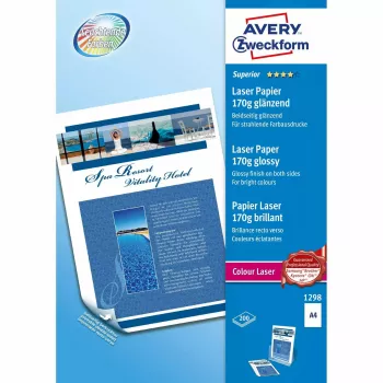 Foto popierius A4 Avery Premium Colour Laser 170 g/m² blizgus baltas 1298