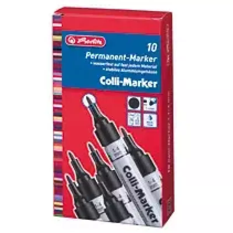 Permanentinis markeris Herlitz 08860603 juodas 10 vnt.