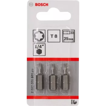Antgalis atsuktuvui Bosch 2607001601 T8 itin kietas 3 vnt 25 mm