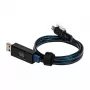 USB A / Lightning laidas RealPower 0,75 m juodas/mėlynas