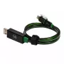 USB A / Lightning laidas RealPower 0,75 m juodai žalias