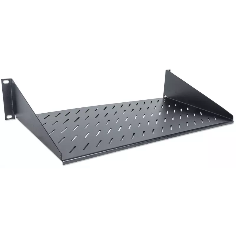 Intellinet 19 colių konsolinė lentyna, 2U, 2 taškų priekinis tvirtinimas, 250 mm gylis, maks. 25 kg, juoda, trejų metų garantija