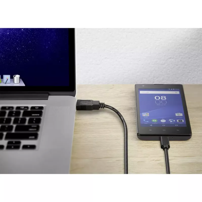 USB kabelis Conrad Renkforce 1460360 USB 3.2 Gen 2 1m USB A USB C juodas