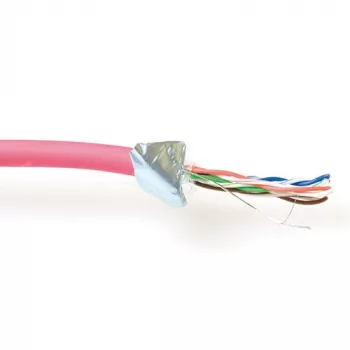 Pataisinis kabelis ACT CAT5E F/UTP LSZH vytas varinis 100 m raudonas