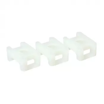 ACT kabelių raiščių tvirtinimo detalė su varžtu, skaidri, balta, nailonas, 100 vnt., 23 mm, 16 mm, 9 mm