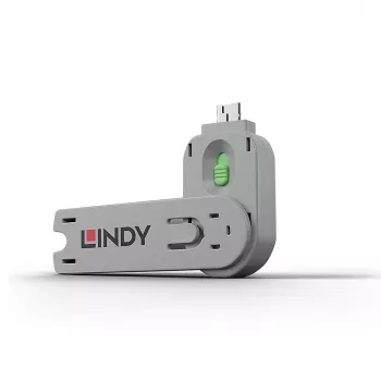 Lindy USB Type A prievado užraktas su raktu, žalias