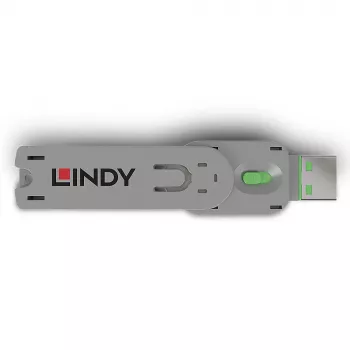 Lindy USB Type A prievado užraktas su raktu, žalias