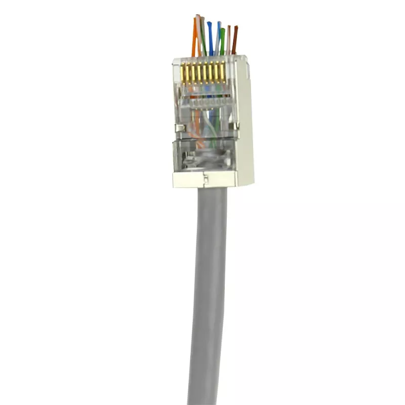 ACT RJ45 (8P/8C) CAT6 easyconnect ekranuotas modulinis jungtis apvaliam kabeliui su vientisais arba suvytais laidininkais