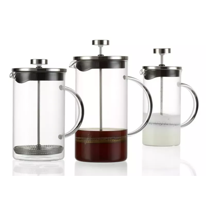 French Press Ritzenhoff & Breker Rio 0,8 L juoda sidabrinė skaidri