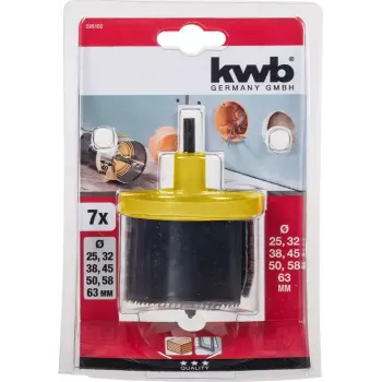 KWB 599100 7 dalių skylinių pjūklų rinkinys 6,3 cm medžiui ir plastikui