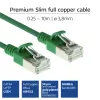 ACT Green 3 m LSZH U/FTP CAT6A plonas duomenų centro jungiamasis kabelis su apsauga nuo užsikabinimo ir RJ45 jungtimis