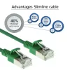 ACT Green 3 m LSZH U/FTP CAT6A plonas duomenų centro jungiamasis kabelis su apsauga nuo užsikabinimo ir RJ45 jungtimis
