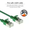 ACT Green 0.25 m LSZH U/FTP CAT6A plonas jungiamasis kabelis su apsauga nuo užkabinimo ir RJ45 jungtimis