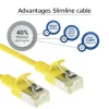 ACT Yellow 2 m LSZH U/FTP CAT6A plonas duomenų centro pataisos laidas su apsauga nuo užkliuvimo ir RJ45 jungtimis