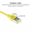 ACT geltonas 1,5 m LSZH U/FTP CAT6A plonas jungiamasis kabelis su apsaugotais RJ45 kištukais