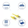 ACT geltonas 1,5 m LSZH U/FTP CAT6A plonas jungiamasis kabelis su apsaugotais RJ45 kištukais