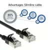 ACT Black 1 m LSZH U/FTP CAT6A plonas lizdinis kabelis su RJ45 jungtimis