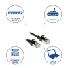 ACT Black 1,5 m LSZH U/FTP CAT6A plonas duomenų centro pataisos kabelis su apsauga nuo užkabinimo ir RJ45 jungtimis