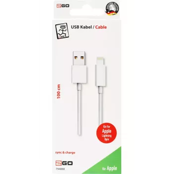2GO 794888 Lightning laidas 1m baltas USB B