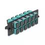 DeLOCK SC Simplex OM4 12 prievadų šviesolaidžio adapterių skydelis, akvamarino spalvos