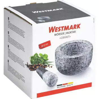 Grūstuvė ir skiedinys Westmark Granit pilka – granitas, Ø 13 cm, 131×131 mm