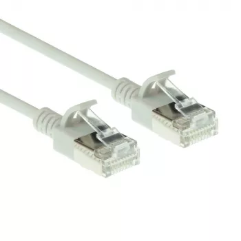 ACT pilkas 7 m LSZH U/FTP CAT6A plonas tinklo kabelis su apsauga nuo užkabinimo ir RJ45 jungtimis