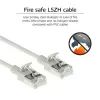 ACT pilkas 10 m LSZH U/FTP CAT6A plonas centrinis pataisymo laidas su apsauga nuo užkabinimo ir RJ45 jungtimis