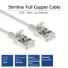 ACT pilkas 10 m LSZH U/FTP CAT6A plonas centrinis pataisymo laidas su apsauga nuo užkabinimo ir RJ45 jungtimis