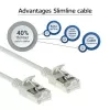 ACT pilkas 10 m LSZH U/FTP CAT6A plonas centrinis pataisymo laidas su apsauga nuo užkabinimo ir RJ45 jungtimis