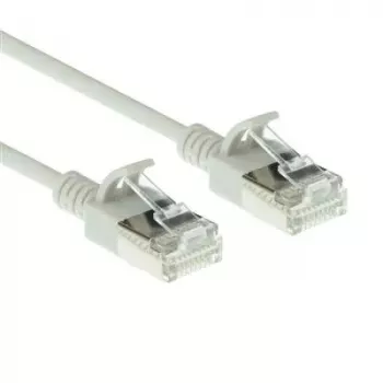 ACT pilkas 10 m LSZH U/FTP CAT6A plonas centrinis pataisymo laidas su apsauga nuo užkabinimo ir RJ45 jungtimis