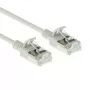 ACT pilkas 10 m LSZH U/FTP CAT6A plonas centrinis pataisymo laidas su apsauga nuo užkabinimo ir RJ45 jungtimis