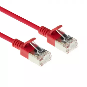 ACT Red 10 m LSZH U/FTP CAT6A plonas jungiamasis kabelis su apsaugotais RJ45 kištukais