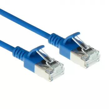 ACT Blue 10 metrų LSZH U/FTP CAT6A plonas pataisos kabelis su apsaugotais RJ45 jungtimis