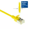ACT geltonas 7 m LSZH U/FTP CAT6A plonas lizdinis pataisos kabelis su RJ45 jungtimis