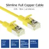 ACT geltonas 7 m LSZH U/FTP CAT6A plonas lizdinis pataisos kabelis su RJ45 jungtimis