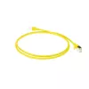 ACT geltonas 10 m LSZH U/FTP CAT6A plonas lankstus jungiamasis kabelis su apsauga nuo užkliuvimo ir RJ45 jungtimis
