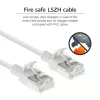ACT White 0,25 m LSZH U/FTP CAT6A plonas jungiamasis kabelis su apsauga nuo užkliuvimo ir RJ45 jungtimis