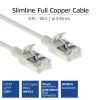 ACT pilkas 0,15 m LSZH U/FTP CAT6A plonas jungiamasis kabelis su apsaugotais RJ45 kištukais