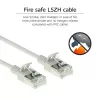 ACT pilkas 0,15 m LSZH U/FTP CAT6A plonas jungiamasis kabelis su apsaugotais RJ45 kištukais