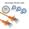 ACT Orange 3 m LSZH U/FTP CAT6A plonas jungiamasis kabelis su apsaugotais RJ45 kištukais (DC7103)