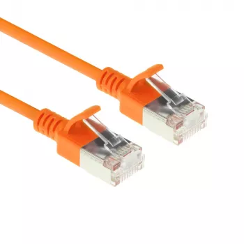 ACT Orange 10 m LSZH U/FTP CAT6A plonas lizdinis kabelis su užkabinimo apsauga RJ45 jungtimis