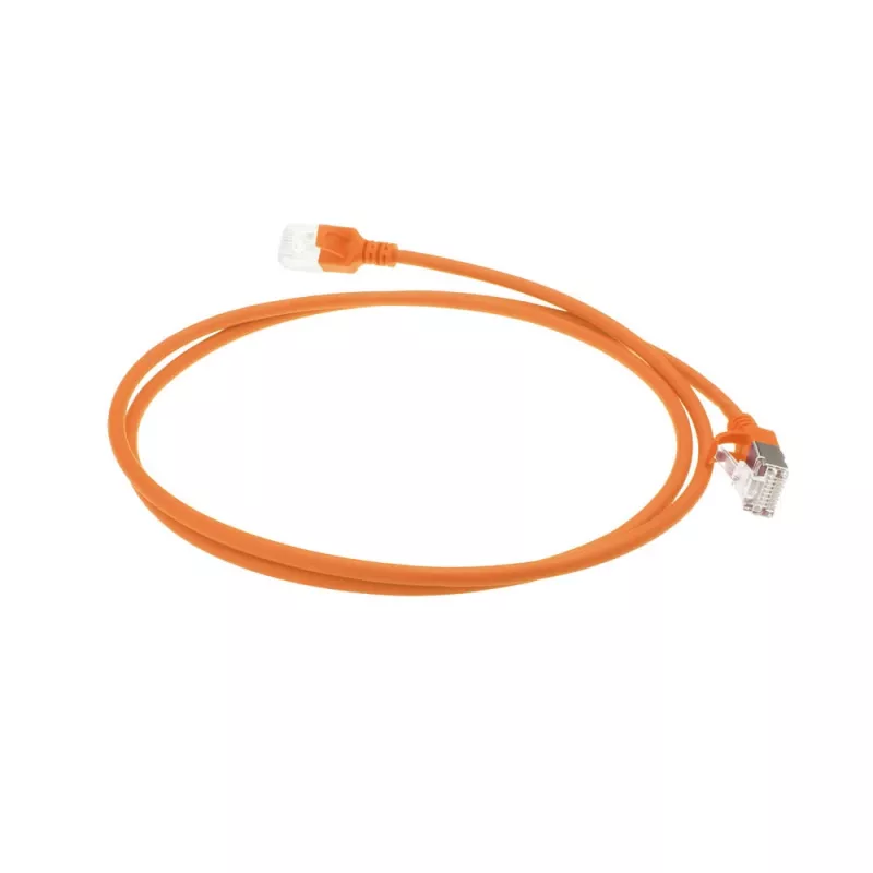 ACT Orange 10 m LSZH U/FTP CAT6A plonas lizdinis kabelis su užkabinimo apsauga RJ45 jungtimis