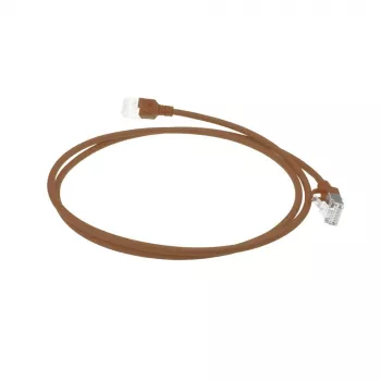 ACT Brown 1 m LSZH U/FTP CAT6A plonas lizdinis kabelis su RJ45 jungtimis