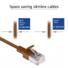 ACT Brown 1 m LSZH U/FTP CAT6A plonas lizdinis kabelis su RJ45 jungtimis