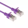 ACT Purple 1 m LSZH U/FTP CAT6A plonas duomenų centro jungiamasis kabelis su apsauga nuo užkabinimo, RJ45