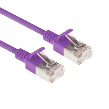 ACT Purple 10 m LSZH U/FTP CAT6A plonas duomenų centro jungiamasis kabelis su apsaugotais RJ45 kištukais